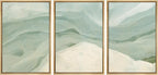 MUDECOR Framed Wall Art Print Set Pastel Waves Blue and White Tones Illustrations Modern Art Boho Decorative Colorful Chic for Living Room, Bedroom, Office - 16"x24"x3 Natural
