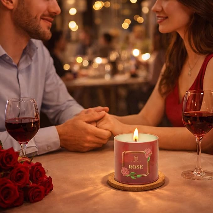 Valentine’s Day Gift Candles for Girlfriend & Wife-Scented Soy Candles Rose,Lavender,Sandalwood & Apple Fragrance with Gift Box, Romantic Aromatherapy Relaxation