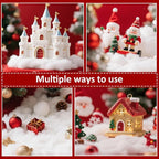 Christmas Fake Snow Decoration,35.2 Oz(1 Bag) White Artificial Snow Cotton Fluffy Fake Snow for Mantle Village,Nativity Set,Faux Snow Christmas Tree Decor,Winter Indoor Home Decoration