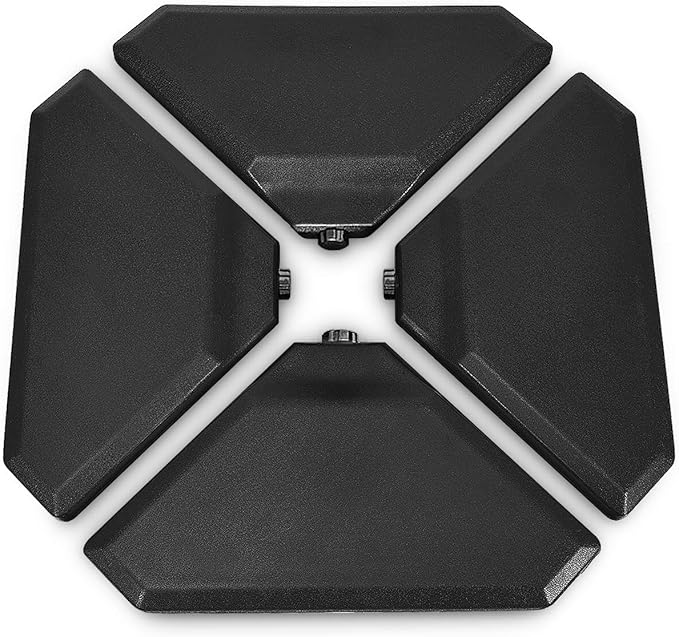 Giantex 4PCS Patio Offset Umbrella Base Weight, 195 lbs Water Sand Filled Umbrella Stand for Cantilever Offset Umbrella, Outdoor Market Umbrella Base with Easy-Filling Spouts