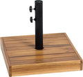 Outsunny Square Patio Umbrella Base, 42 lbs. Concrete Heavy Duty Umbrella Base with Holder for 1.25"/1.5" Poles for Outdoor, Lawn, Poolside, Teak