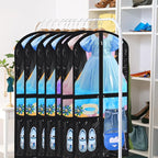 Geelin 14 Pcs Garment Bags for Dance Costumes PVC Clear with Zippers 20 x 40 Inch Garment Bag with Pockets Dance Costume Organizer Carrier for Storage Cover for Adult(Translucent Black)