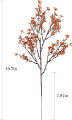 JAKY-Global Babys Breath Silk Artificial Flowers 6 Bundle Fake Plants Fall Decorations for Farmhouse,Home Decor Wedding Party Decoration Bouquets DIY Garden (Dark Brown Pink 6pcs)