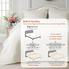 KASENTEX King XL Quilt Set 108"x98" – Soft Washed 3-Layer Lightweight Bedspread, Minimalist Nordic Design, All-Season Spring & Summer Quilt Set (1 Quilt + 2 Pillow Shams),Cream White