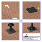 PURPLE LEAF Cantilever Umbrella Base Outdoor Umbrella Base, Steel Plate Base, 15.75"(L) X 15.75"(W) X 0.39''(THK)