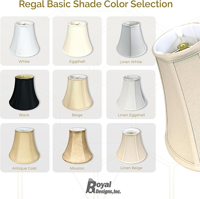 Royal Designs, Inc. BSO-704-16LNWH True Bell Basic Lamp Shade, 8 x 16 x 12.6, Linen White