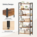 HOOBRO Bookshelf, 6-Tier Industrial Bookcase, Book Shelf Storage Organizer, Tall Bookshelf with Metal Frame for Living Room, Bedroom, Home Office, Kitchen, Rustic Brown and Black BF726SJ01