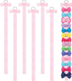 Bremorou Pink Bow Holder For Girls Hair Bows 6 Pcs Baby Hair Accessories Organizer Bow Storage Clips Organizer Wall Hanging Home Decor For Baby Girl Headband Accessories Display