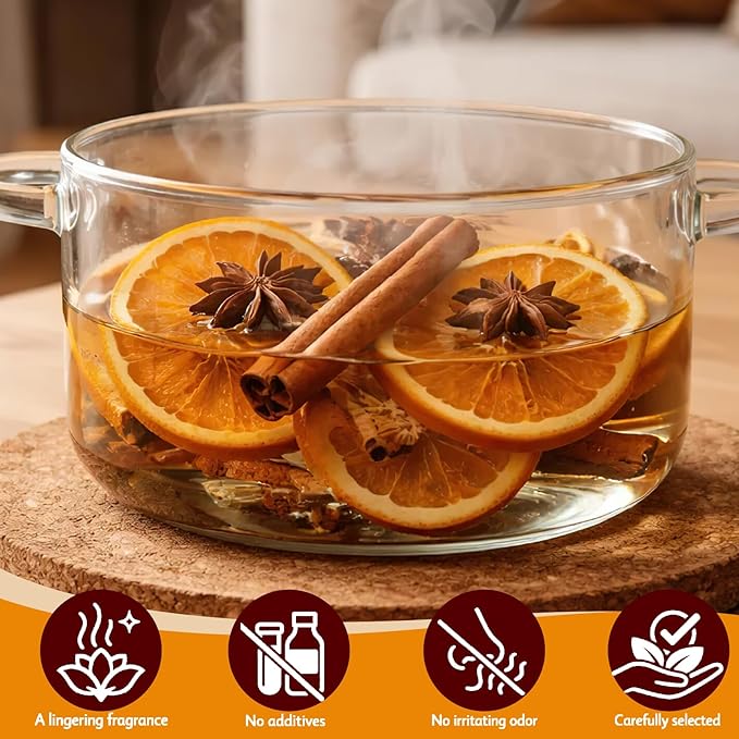 80 Pcs Simmering Potpourri, 8.5 oz Stovetop Simmer Pot Kit - Dried Orange Slices, Cinnamon, Star Anise, Christmas Deco, House Warming, Gift Basket, DIY, Thanksgiving