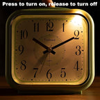 5.5" Large Analog Alarm Clock Silent Non Ticking, Gentle Wake, Beep Sounds, Increasing Volume, Battery Operated Snooze and Manual Light, Easy Set