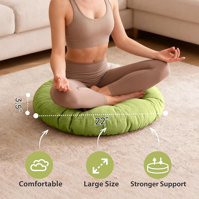 Tiita Outdoor Cushions Square Floor Pillow Thicken Tufted Seat Pad Large Floor Cushion for Yoga Meditation Living Room