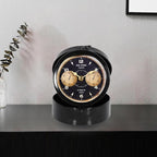 Vintage Jewel Box Table Clock, Vintage Decorative Desk and Shelf Clock, Mantel Clock Farmhouse Clocks, Home Décor for Living Room, Bedroom, Bedside, Desk, Gift Clocks (Black)