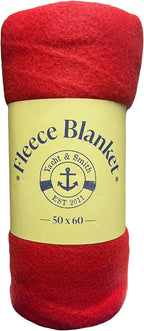 Yacht & Smith 24 Pack of Soft Fleece Blankets 50 X 60, Lightweight, Cozy Warm Throws Dark Colorful Blanket Sofa Travel Outdoor, Wholesale