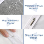 60" Dress Bags for Gowns, 12 Packs All Clear Garment Bags for Hanging Clothes, Plastic Waterproof Dress Cover with Zipper for Dresses, Coats, Uniforms (Set of 12)