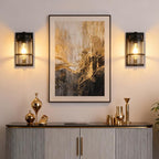 Black Wall Sconce Indoor,Rustic Bathroom Vanity Light Fixtures,Entryway Wall Sconces Lights,Wall Lights for Living Room(Bulbs not Included)
