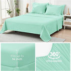 HYMOKEGE Mint Green Twin XL Comforter Set Seersucker 5 Pieces, All Season Luxury Bed in a Bag for Bedroom, Bedding Set with Comforter, Sheets, Pillowcase & Sham
