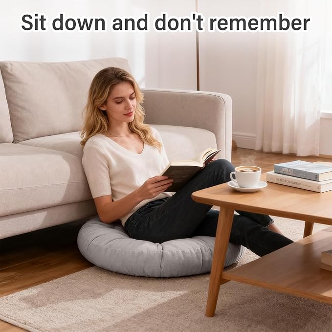 Tiita Outdoor Cushions Square Floor Pillow Thicken Tufted Seat Pad Large Floor Cushion for Yoga Meditation Living Room