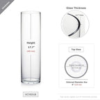 WGV Cylinder Vase, Diameter 5", Height 18", Clear Glass Floral Planter Container, Tall Centerpiece Arrangement for Wedding Party Event Home Office Decor, 1 Piece