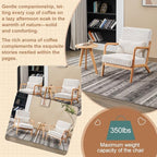 KEIKI Mid-Century Modern Upholstered Accent Chair with Side Table, Reading Chair Set