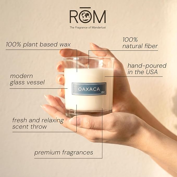 Oaxaca Luxury Scented Candle for Home - Holiday Christmas Candle, Long-Lasting 60hr Burn, Hand-Poured Soy Wax, Cactus Flower, Juniper Berry, Sage & Agave, Best Gift Jar Candles for Men & Women - 9oz