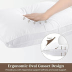 Bafode Goose Down Feather Pillows, Soft Bed Pillows Queen Size Set of 2, 100% Soft Cotton Shell,Gusseted Hotel Pillows for Back, Stomach or Side Sleepers