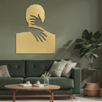 SIGNLEADER Metal Wall Art Decor Love Romance Minimalist Modern Abstract Wall Sculpture Hangings Home Decoration for Living Room, Bedroom, Bathroom, Kitchen, Outdoor - 18" Gold