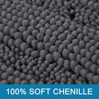 H.VERSAILTEX Bath Mats for Bathroom Non Slip Extra Thick Chenille Striped Bath Rug 24" x 36" Absorbent Non Skid Fluffy Soft Shaggy Rugs Washable Dry Fast Plush Mats for Indoor, Bath Room, Tub - Grey