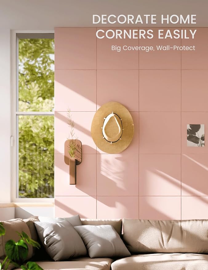 Fluxynara Large Felt Bulletin Board 48" x 36" Cork Board Alternative-12 Pack with 70 Safe Removable Adhesive Tabs, Cork Boards for Walls Cork Board for Home Office Classroom Pin Board - Pink