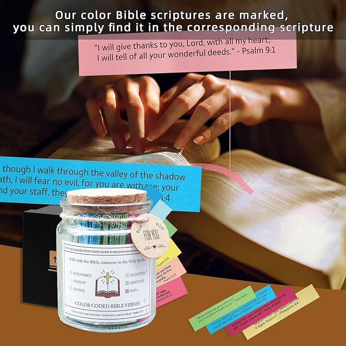 Bible Verse Jar, Daily Motivational Scripture Prayer Hope Jar,Gift For Dad，religious graduation gifts，Christian Gifts for Women，Jesus Gift（Bible Jar of Prayer）