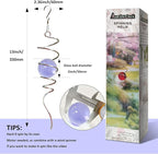 Gazing Ball Spiral Decorative Wind Spinner Tail Sun Catcher 11inch Tail and 2 inch Glass Orb. Indoor Outdoor Garden Decoration Wind Sculptures-13 inch Height (Purple)