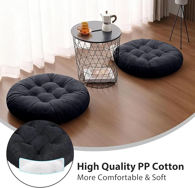 Tiita Outdoor Cushions Square Floor Pillow Thicken Tufted Seat Pad Large Floor Cushion for Yoga Meditation Living Room