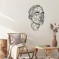 Man Face Metal Wall Art, Metal Line Wall Art, Wire Portrait of a Man, Abstract Modern Line Face, Modern Home Decor, Wall Sculpture Artwork, Best Gift for Him(Black, 53 x 33 inches / 135 x 82 cm, metal wall art)