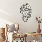 Man Face Metal Wall Art, Metal Line Wall Art, Wire Portrait of a Man, Abstract Modern Line Face, Modern Home Decor, Wall Sculpture Artwork, Best Gift for Him(Black, 53 x 33 inches / 135 x 82 cm, metal wall art)