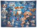 VUMIVI Cartoon Dog Tapestry Cute Puppy Pet Lovers Animal Theme Colorful Illustration Tapestry Wall Hanging for Living Room Bedroom Dorm Classroom Aesthetic Decor W40xL30in