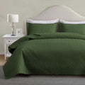 Maple&Stone Quilt Set Twin/Twin XL, Lightweight Olive Green Bedspread Ultrasonic Chevron Pattern Light Coverlet for All Season Comforter Bedding Decor - 2 Piece Twin Extra Long Bed Cover Sets