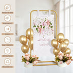 Wedding Welcome Sign Stand, Adjustable Welcome to Our Wedding Sign Holder,Heavy Duty Easel Stand for Sign, Wedding Seating Chart Stand, Easel for Display (Gold)