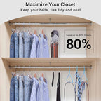 Belt Hanger Organizer for Closet: Ohuhu 2 Pack 12 Hooks Max 36 Belts Tie Rack Wooden Belt Holder for Storage 360 Degree Rotating Space Saver Organizer for Men Women Belt Tie Scarf Accessories-Walnut