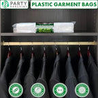 Party Bargains 40x25 Inch Clear Plastic Garment Bags, 50 Pack