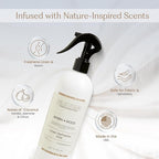 FIELD FLEUR Myrrh Wood Linen & Room Spray 15.5 oz - Aromatic & Refreshing Bedding & Fabric Mist - Air Freshener for Clothes & Sofas - Notes of Patchouli, Myrrh, Amber & Sandalwood - Made in USA