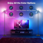 RGBCW Floor Lamp, Color Changing Standing Lamp, Modern Stepless Dimmable LED Floor Light Tall Lamp with Remote Control, 20W 3000-6000K Rotatable Floor Lamps for Living Room, Bedroom, Office