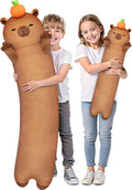 Mewaii Long Capybara Body Pillow Plush 5 Sizes, 120% Extra Filling Giant Plushness Kids Body Pillow, Kawaii Cute Capybara Capibara Stuffed Animals Plushies, Big Long Body Pillow Gift for Girls 20”