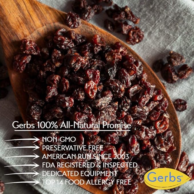 Gerbs Dried Zante Currants 1 lb. | Unsulfured, No Artificial Additives, Resealable Bag | Naturally Bold & Sweet Flavor | Top 14 Allergen-Free