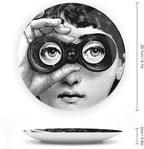 Lina Cavalieri Plate, Wall Decorative Plate, Mysterious Face Plate Wall Hanging Decoration,Including Bracket and Special Spring Hook, 8inch, Style10