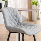 YOUNUOKE Dining Chairs Set of 2 Mid Century Modern Kitchen Chair Comfortable Upholstered Faux Leather Dinner Chairs for Kitchen Dining Room, Grey
