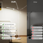 Honeywell LED Floor Lamp, F4 Sunturalux™ Gooseneck Reading Floor Lamp, Super Bright Stepless Dimmable Task Light with Flexible Arm, Eye-Caring Tall Standing Lamp for Living,Bedroom Office