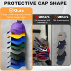 1 Pack Hat Organizer for Baseball Caps, Hat Rack for Wall Hold Up 8 Hats, Strong Adhesive & Screw-in Cap Holder hat hangers for Closet Door & Bedroom (Black-1Pack)