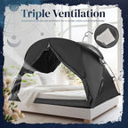 Bed Tent Canopy Full, Blackout Portable Sleep Tent Easy Setup, Breathable Mesh, Privacy Curtains for Adults, Ideal for Indoor