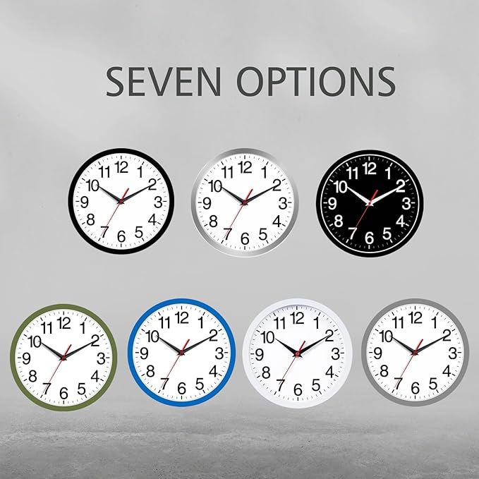 Wall Clock Modern 8 Inch Battery Operated Silent Non Ticking Small Analog Clock Decorative for Bedroom Kitchen Bathroom Office Home (Gray)