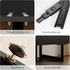 Modern Chest of Drawers with 6 Drawers,Deep Drawers,Clothes Organizer,Large Storage Cabinet for Living Room, Bedroom,Hallway,with Anti-Tipping Device,Black