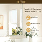 TETOTE Brushed Nickel Bathroom Mirror for Over Sink 40" x 24" Brushed Nickel Beveled Framed Rectangle Vanity Mirror for Bathroom, Bedroom, Entryway, Living Room, Tempered Glass, Stronger Frame